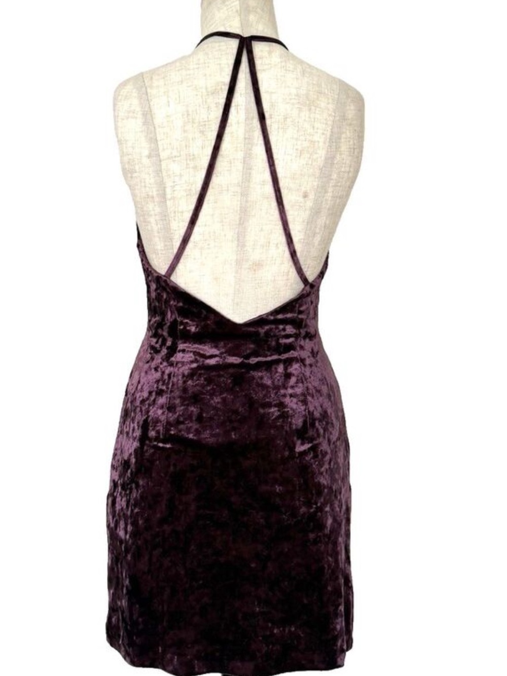 Zara Dress Mini Velvet Maroon Trendy Sexy Boho - Picture 2 of 7
